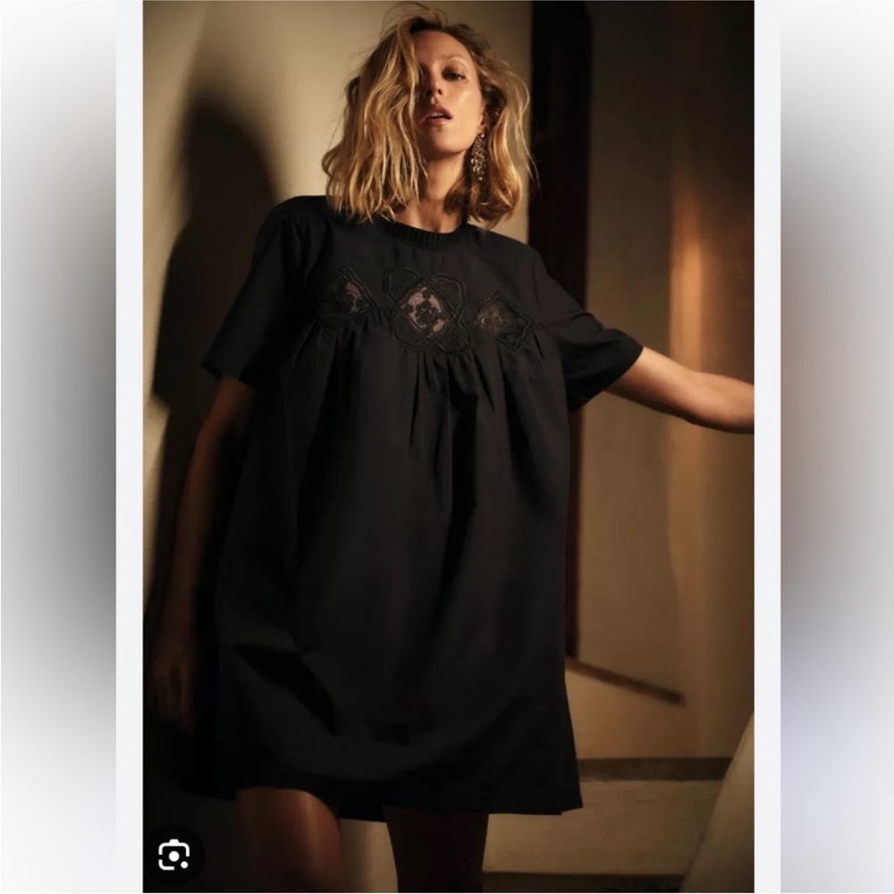 Zara Black Lace Detail Dress